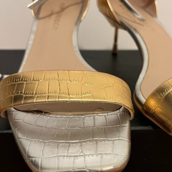 Kurt Geiger London Metallic Heels – Gold & Silver Croc – Size 38 - Picture 4 of 10